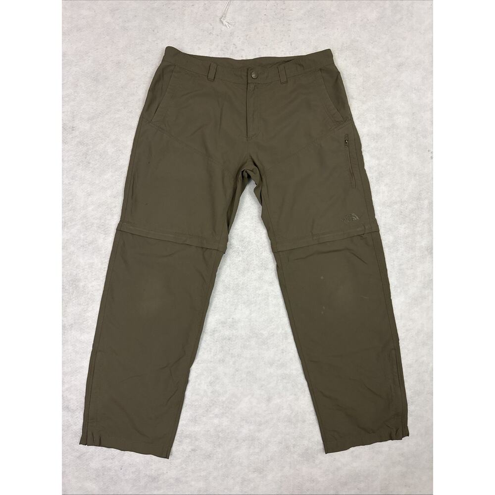 The North Face Mens 36 Convertible Pants Khaki Ripstop Hiking Outdoors Gorpcore